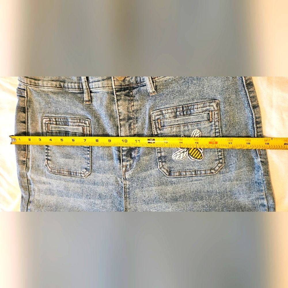 Nicole Miller Jeans Sz 14 Womens Nomad Patches High Rise Bell Bottom Faded Denim - Picture 16 of 16